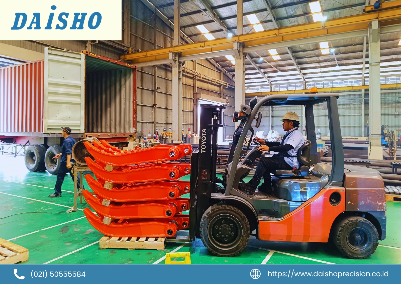 Fabricated industrial components prepared for secure delivery and project handover
